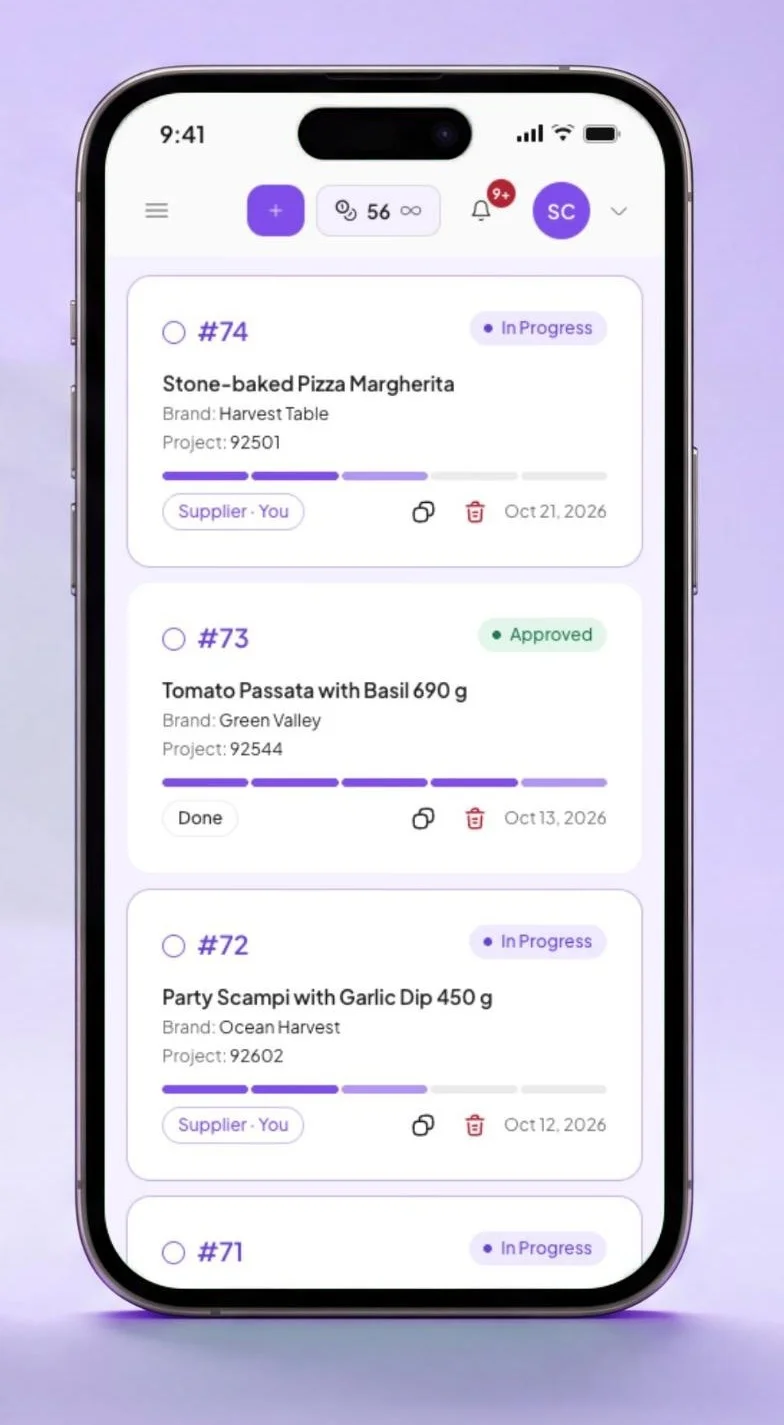 SpecOne™ work orders on a phone